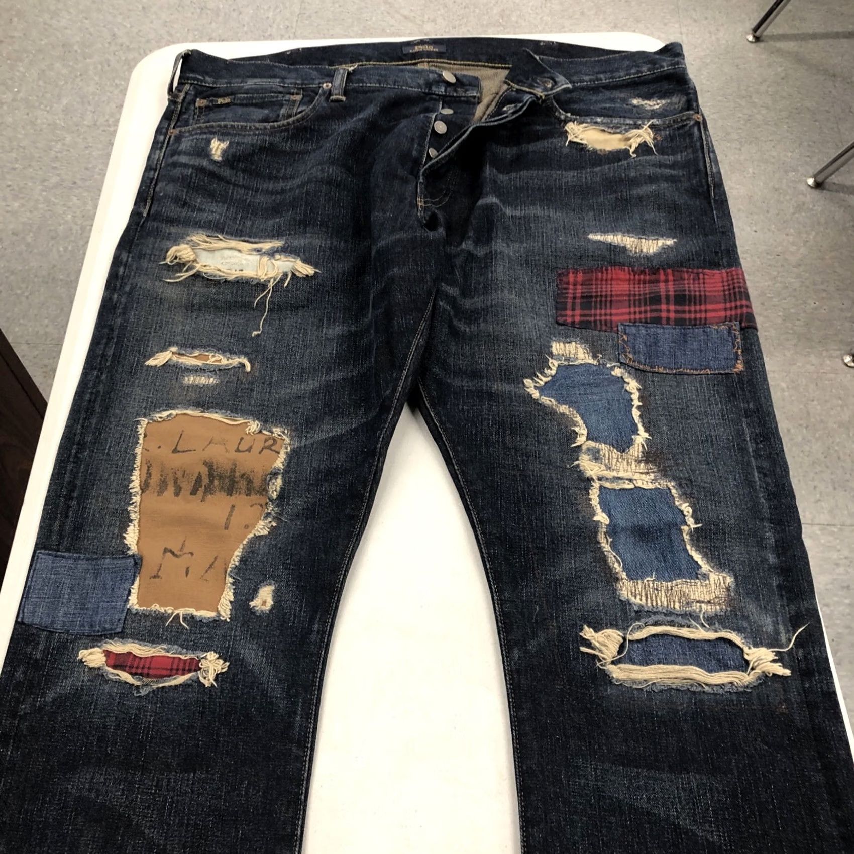 Polo Ralph Lauren Polo Ralph Lauren Jeans Varick Slim Straight Patch Blue 42x32 Button Fly Denim Stretch 5-Pocket Mens Regular Modern Vintage: No Size US XL / EU 56 / 4 - 2 Thumbnail
