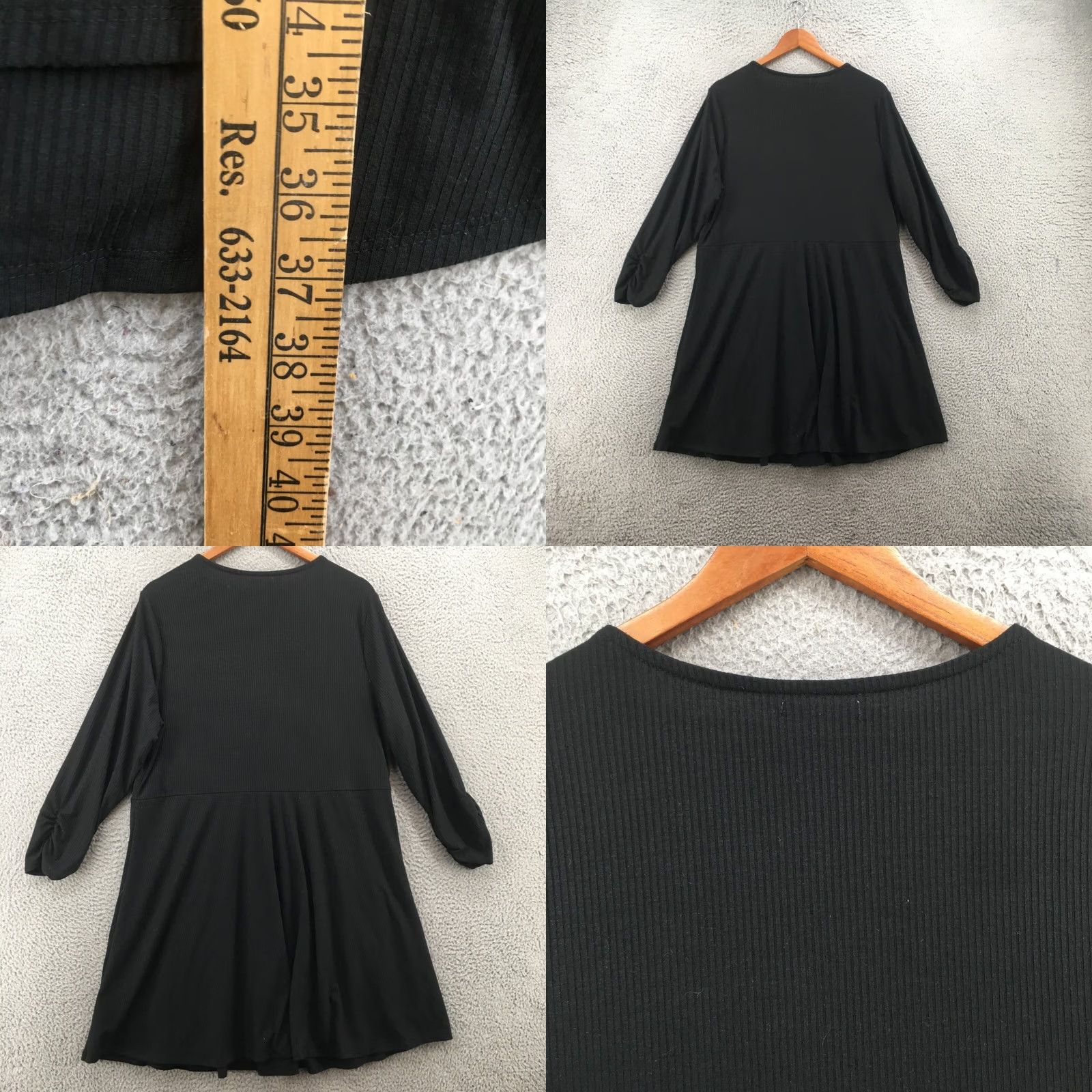 Vintage Maurices Mini A-Lined Dress Womens 2 Long Sleeve Overlap V-Neck Casual Black NEW Size XS / US 0-2 / IT 36-38 - 8 Thumbnail