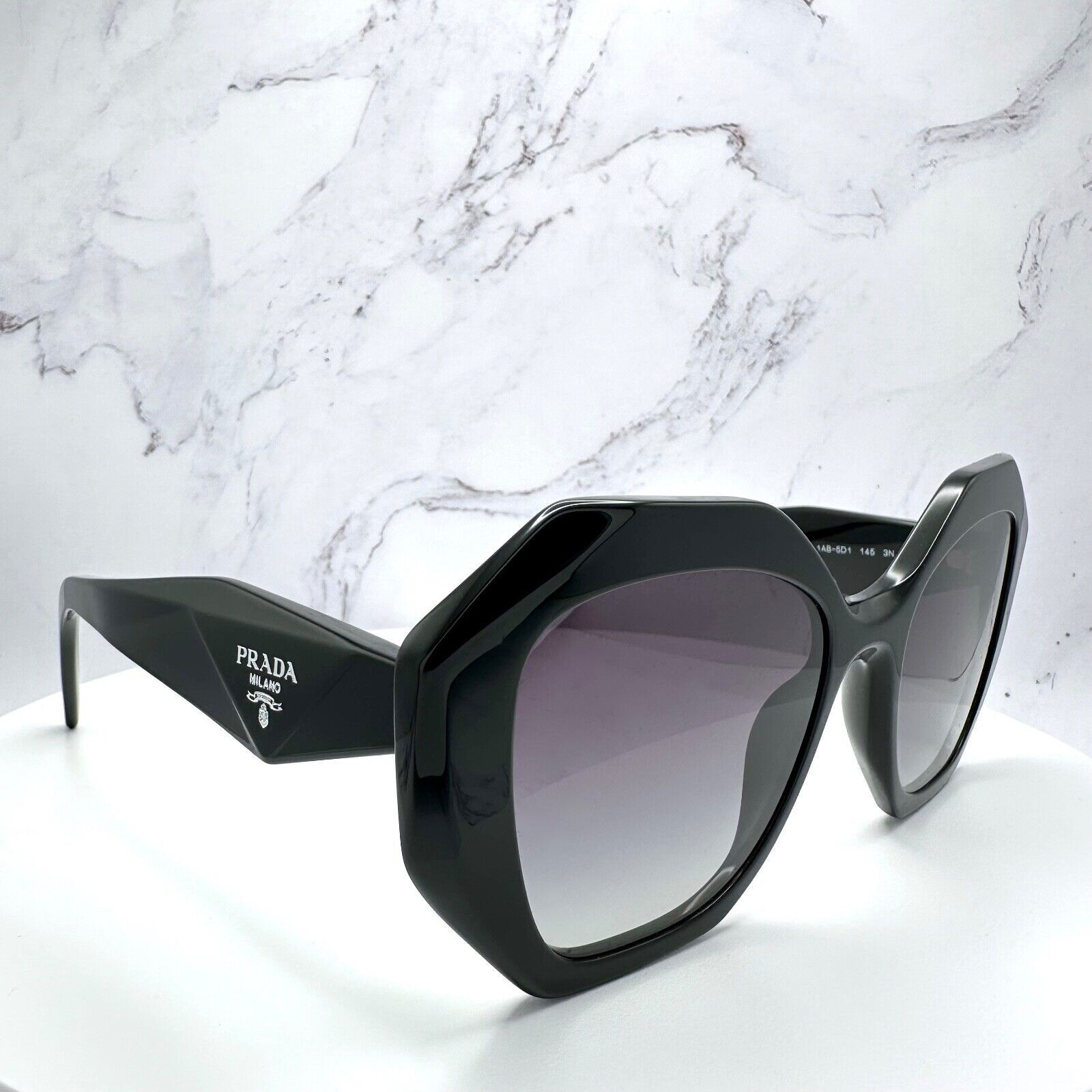 Prada New Prada Sunglasses Black Symbole Logo Square Geometric Size ONE SIZE - 16 Thumbnail