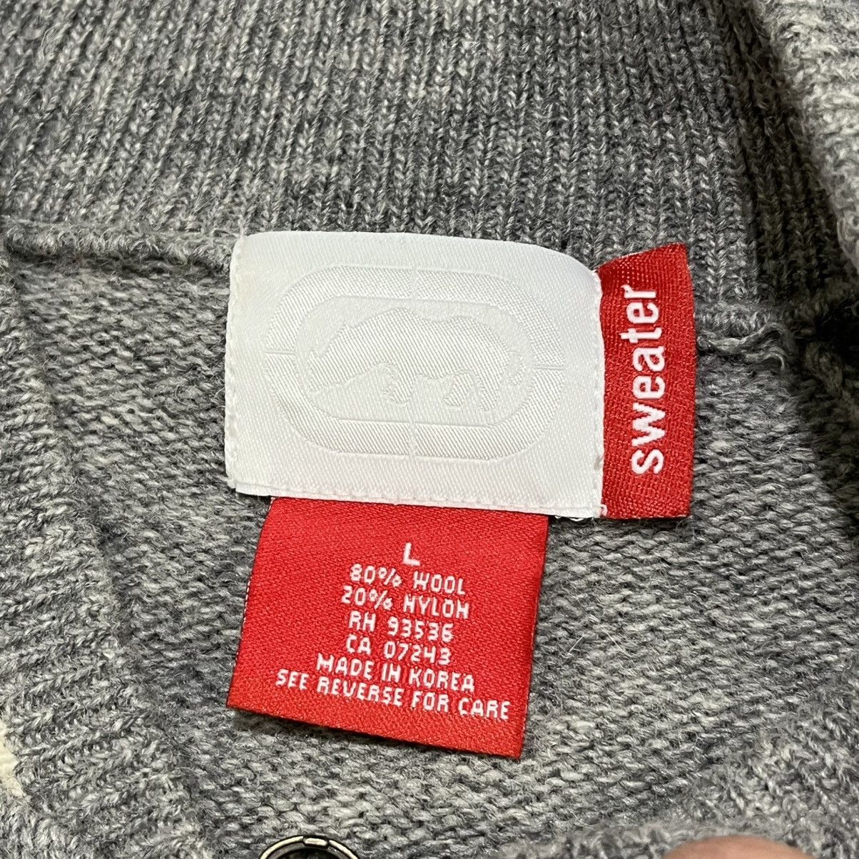 Ecko Unltd. Vintage Y2K Ecko U NLTD Spell Out Gray Wool Zip Up Sweater Size US L / EU 52-54 / 3 - 5 Thumbnail