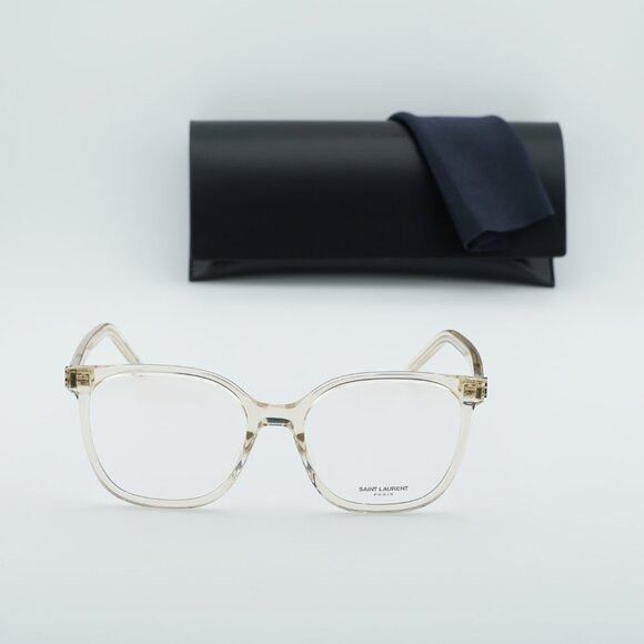 Saint Laurent Paris Saint Laurent SL M155 004 Eyeglasses Transparent Ivory 55mm Size ONE SIZE - 11 Thumbnail