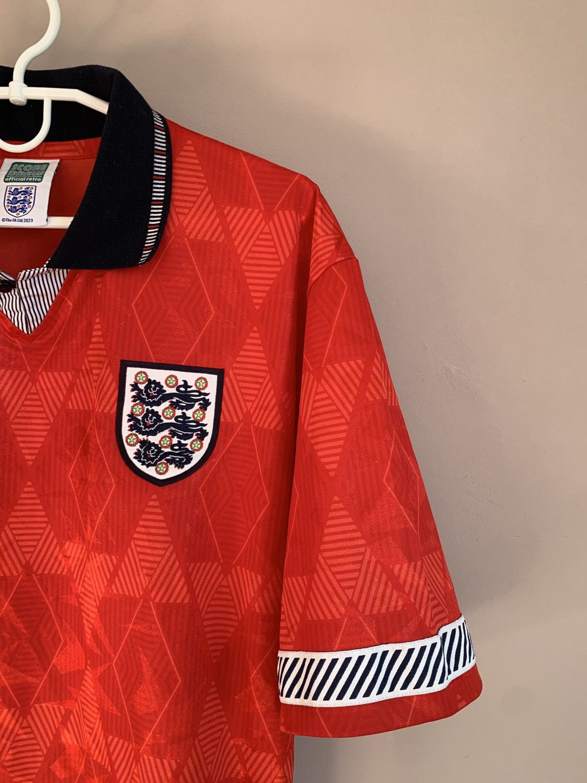 Vintage England 1990 Away Football Shirt Retro Score Draw Soccer M Size US M / EU 48-50 / 2 - 4 Thumbnail