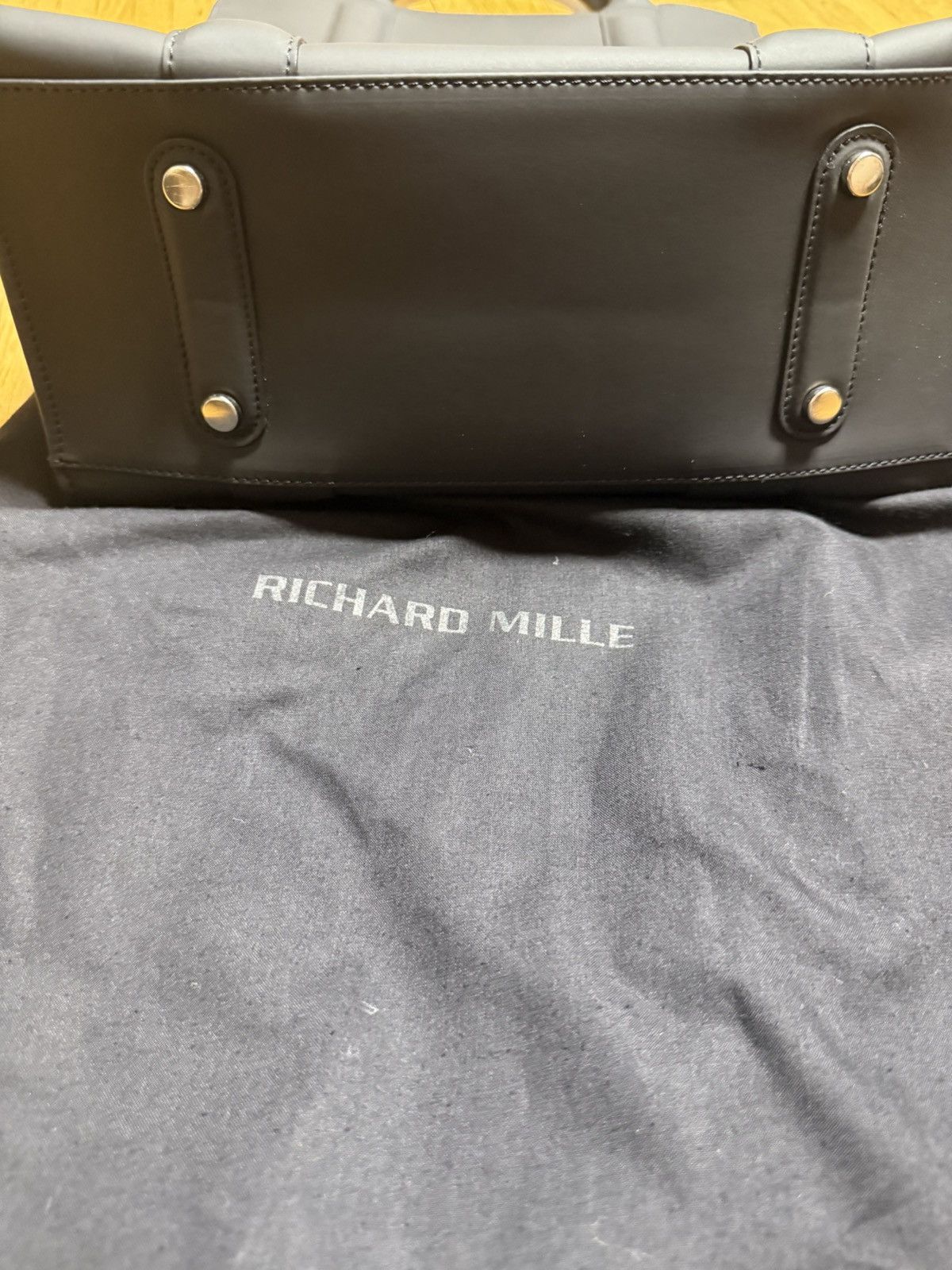 Richard Mille Richard Mille Black Leather Tote Bag Large With Dust Bag Size ONE SIZE - 4 Thumbnail