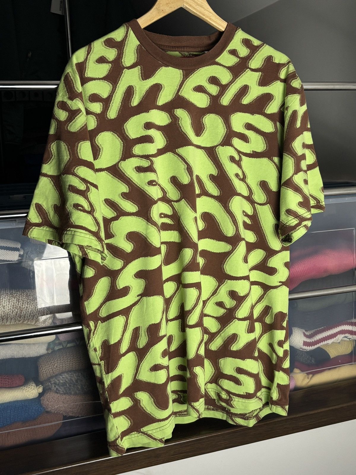 Supreme Supreme Stacked Intarsia Print Rare Crazy Oversized Tee Size US L / EU 52-54 / 3 - 2 Thumbnail