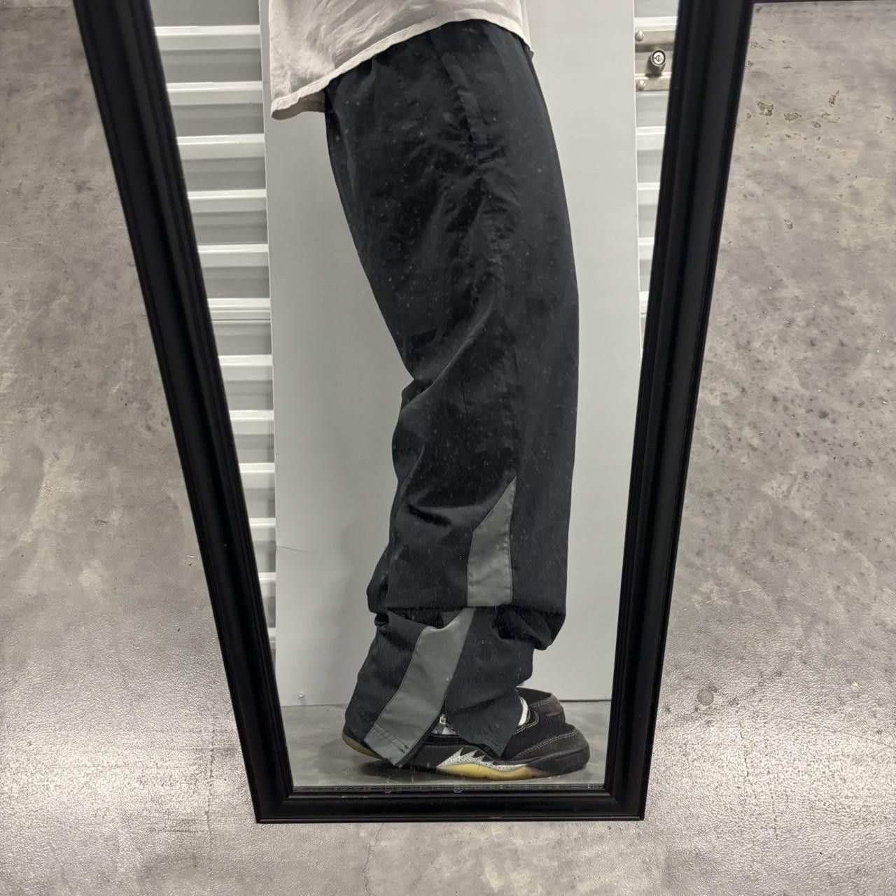 Japanese Brand × Vintage Crazy Vintage Y2K/2000s Black Grey Streetwear Essential Track Pants! Size US 32 / EU 48 - 1 Thumbnail