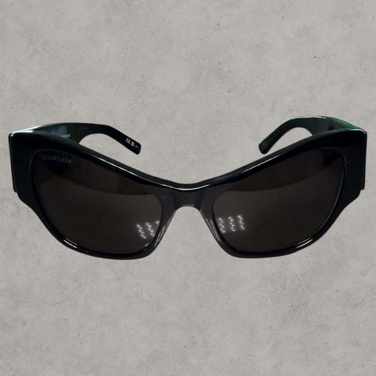 Balenciaga Balenciaga Cateye Logo Black Sunglasses Size ONE SIZE - 2 Thumbnail