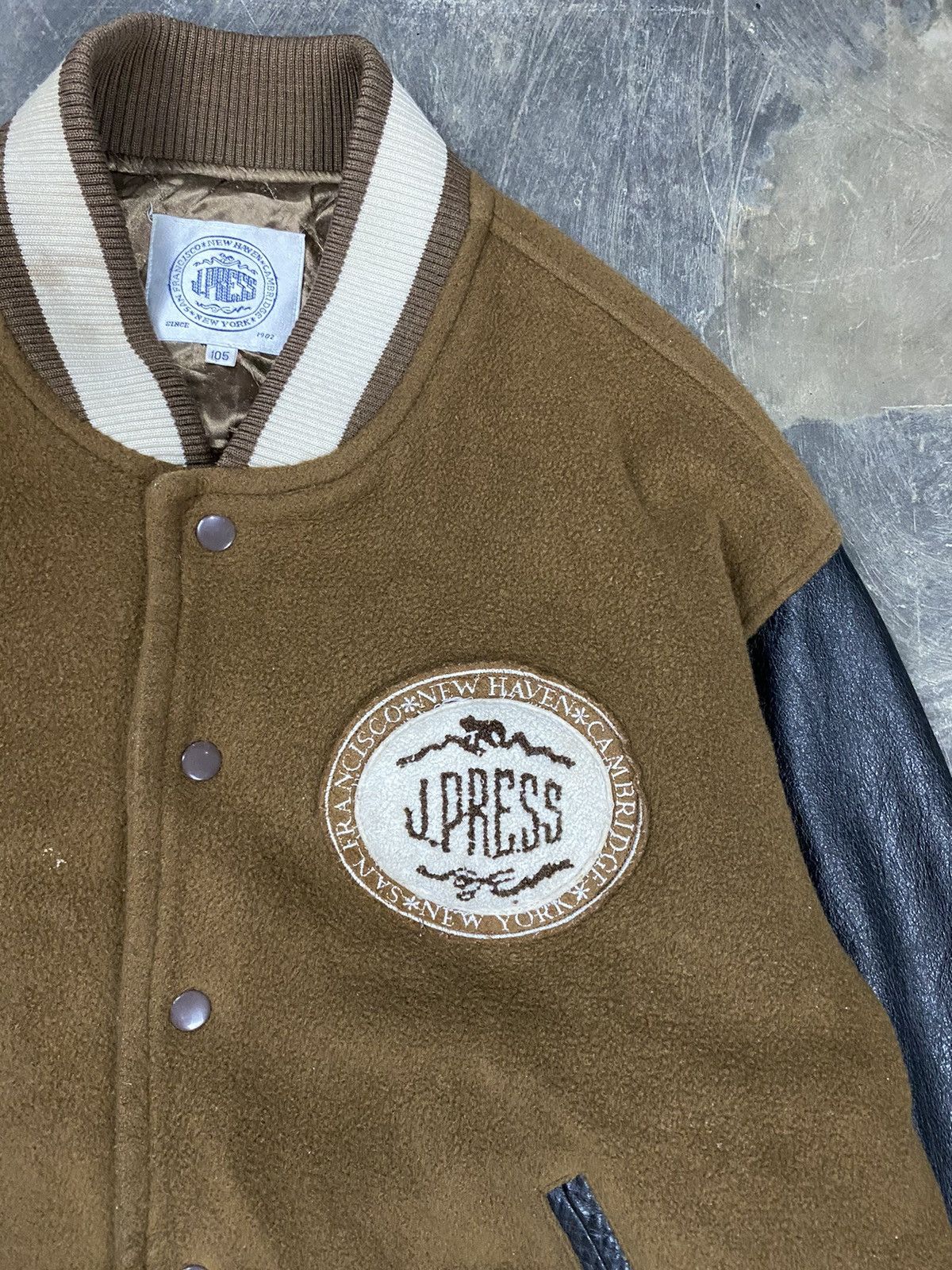 J. Press Varsity J.PRESS Leather Jacket Size US XL / EU 56 / 4 - 2 Thumbnail