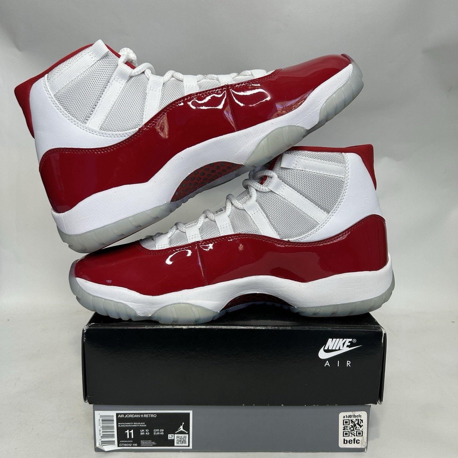 Jordan Brand Nike Air Jordan 11 High Retro “Cherry/Varsity Red White” Size US 11 / EU 44 - 3 Thumbnail
