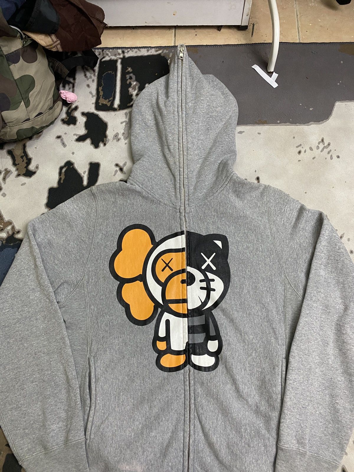 Bape Kaws Bape x Kaws Baby Milo Full Zip Hoodie Grailed