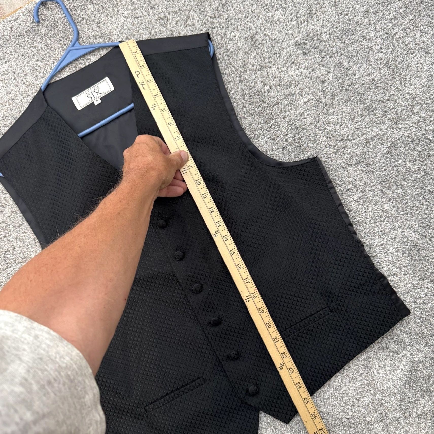 After Six After Six Vest Mens Medium Black Formal Tuxedo Wedding Adjustable Classic Suit Prom Size 40R - 3 Thumbnail