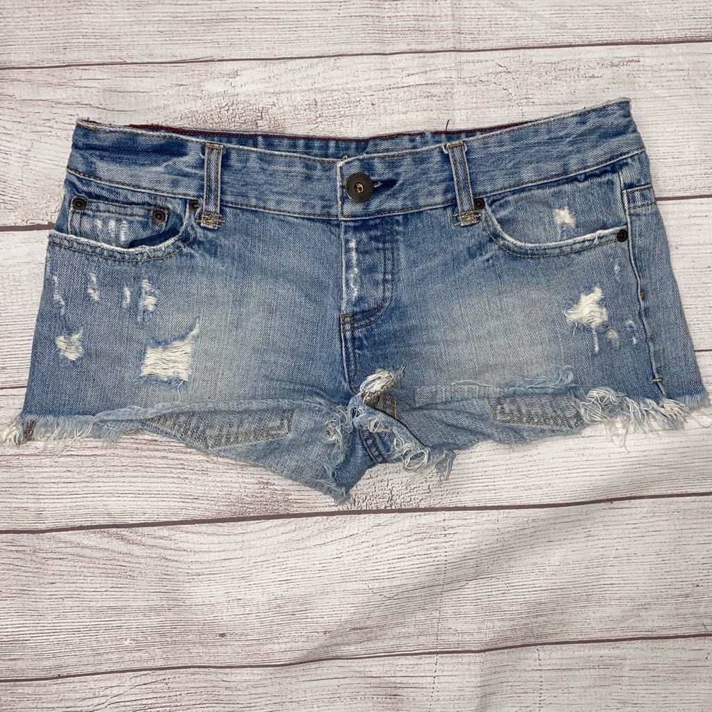 American Eagle Outfitters American Eagle ripped distressed 100% cotton short shorts sz Size 27" / US 4 / IT 40 - 1 Thumbnail