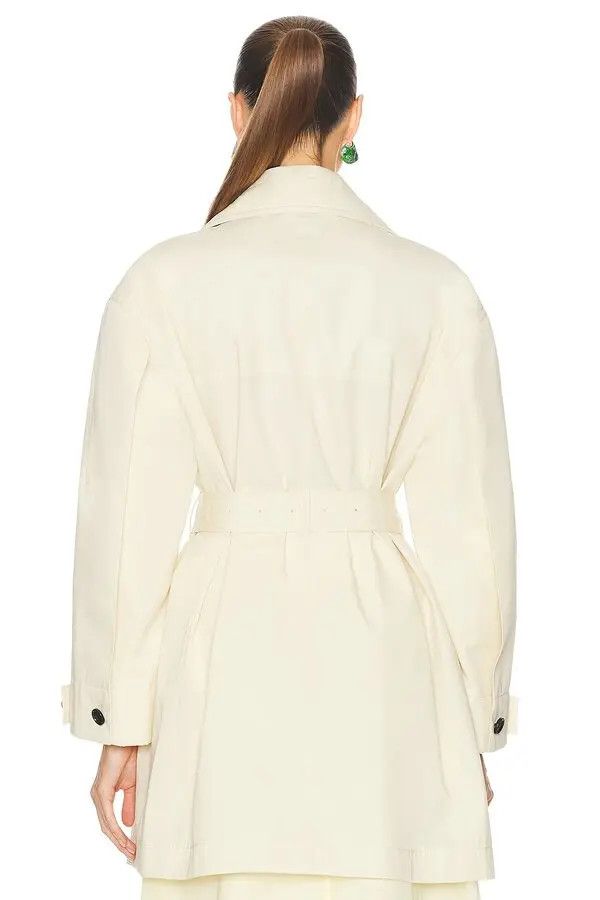 Beige Light Cotton Twill Trench Coat