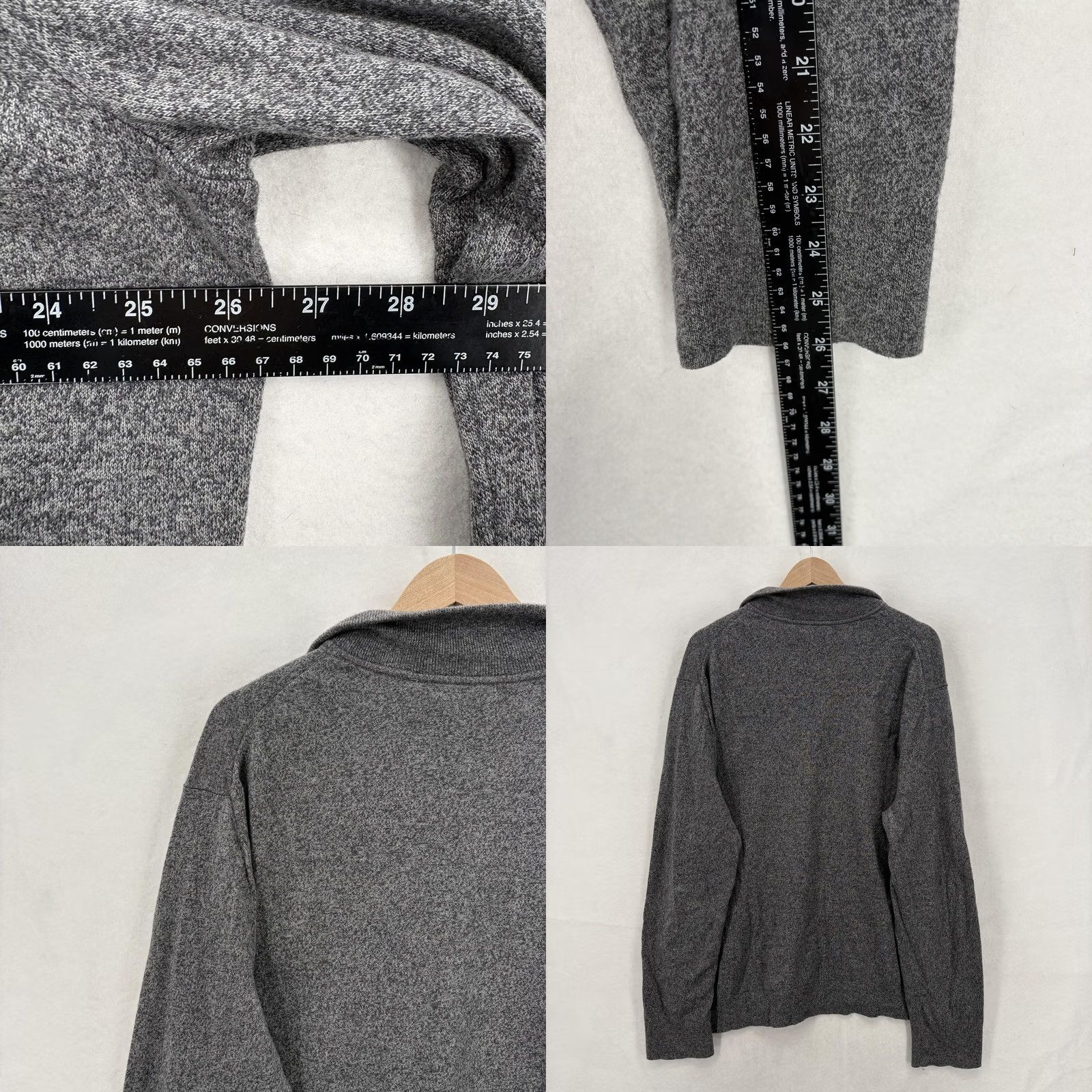 Banana Republic Banana Republic Sweater Mens 2XL Gray Pima Cotton Cashmere 1/2 Zip Mock Neck Pullover Knit Front Solid Size US XXL / EU 58 / 5 - 8 Thumbnail