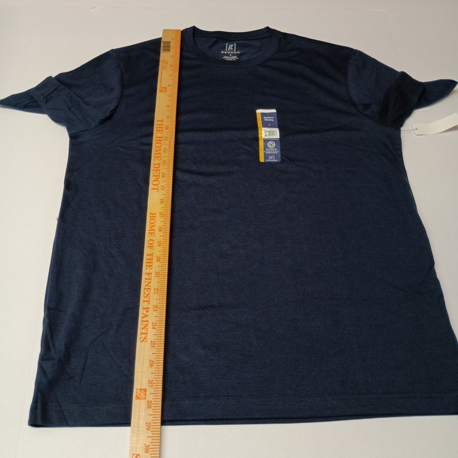 George George Men's T-Shirt Size L Large Navy Blue Moisture Wicking Size US L / EU 52-54 / 3 - 6 Thumbnail