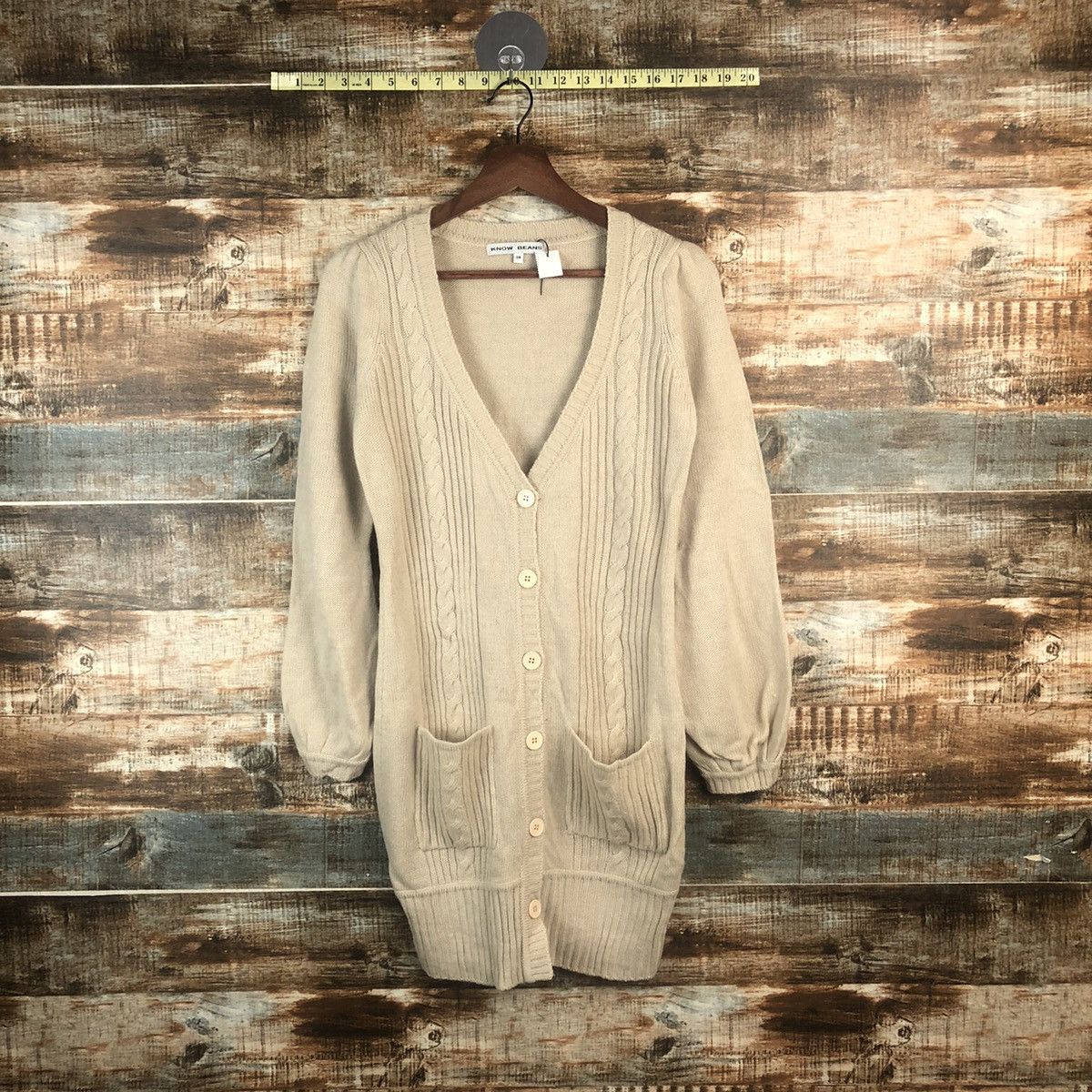 Homespun Knitwear × Japanese Brand DL Know Beans Brown Long Cardigan Kntwear #C539 Size XS / US 0-2 / IT 36-38 - 1 Thumbnail