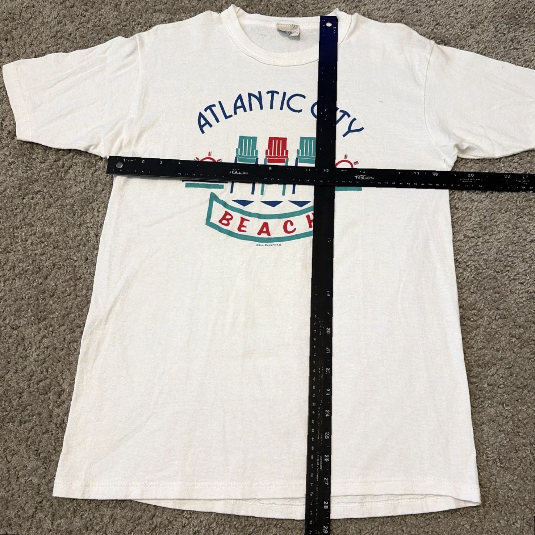 Vintage VINTAGE 90s Atlantic City Beach New Jersey Tourist Art T-Shirt Medium White Mens Size US M / EU 48-50 / 2 - 5 Thumbnail