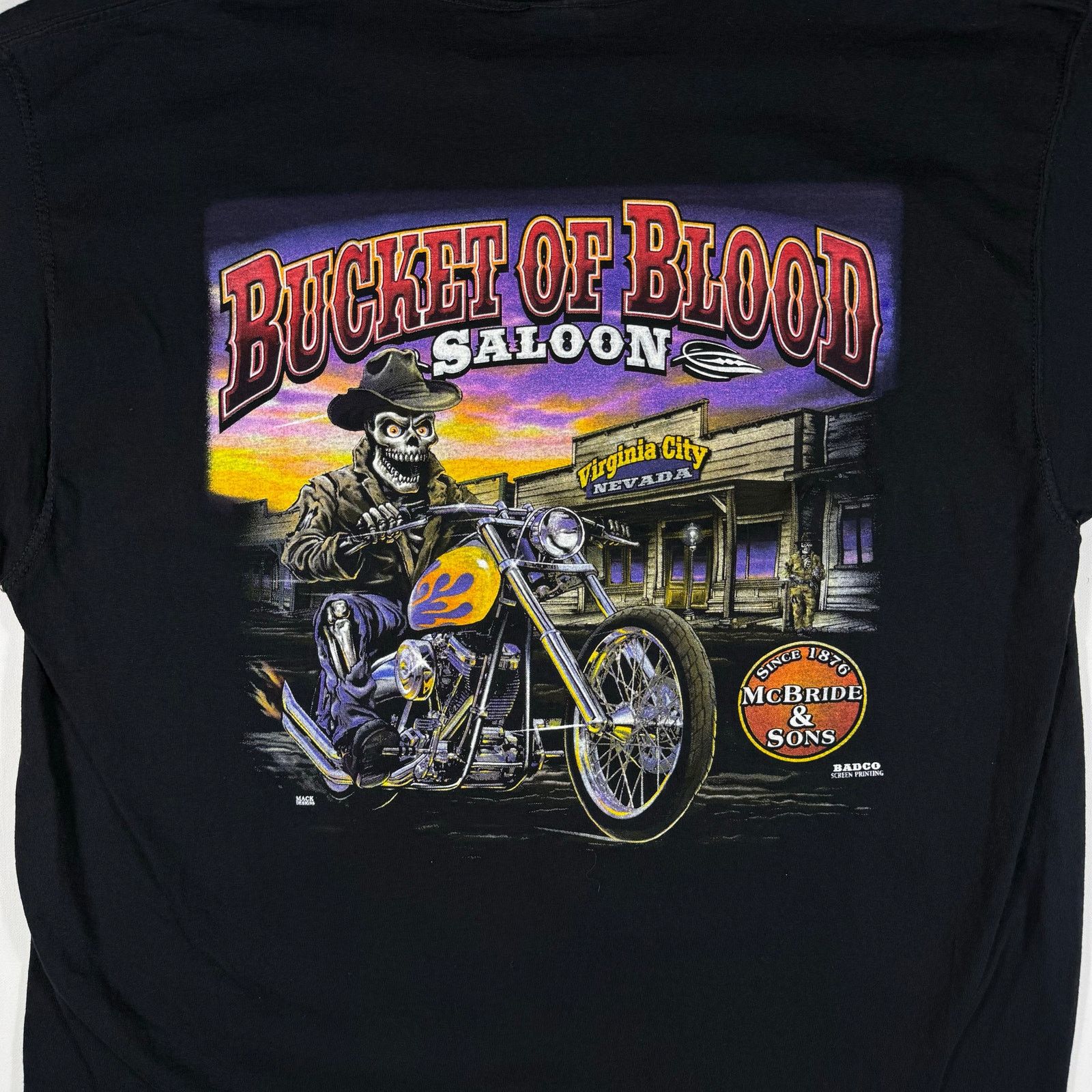 Fruit Of The Loom Vintage Bucket of Blood Saloon Biker Graphic Tee Men’s 2XL Size US XXL / EU 58 / 5 - 2 Thumbnail