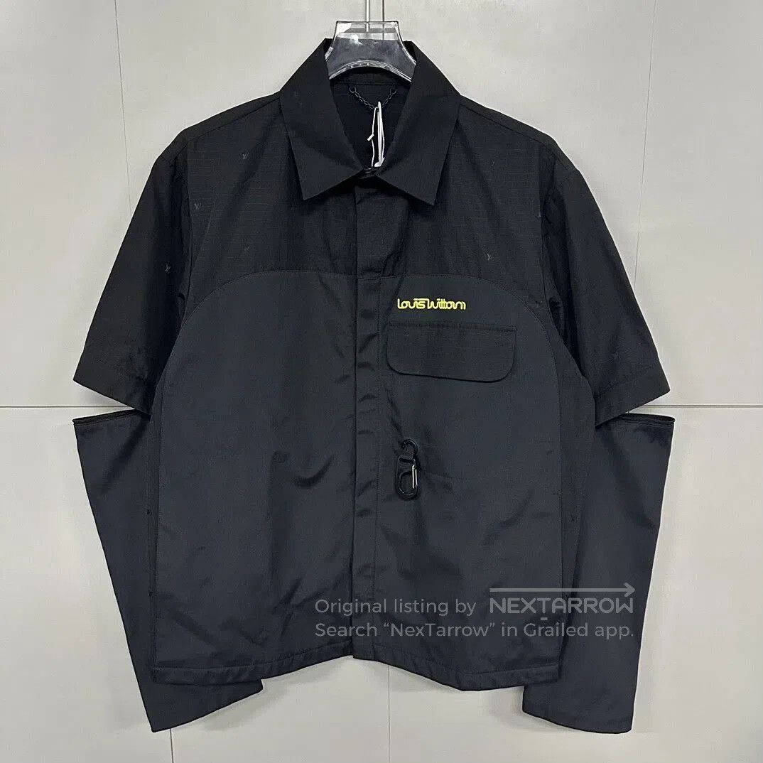 Louis Vuitton louis vuitton black embroidered logo shirt jacket. Size US L / EU 52-54 / 3 - 3 Thumbnail