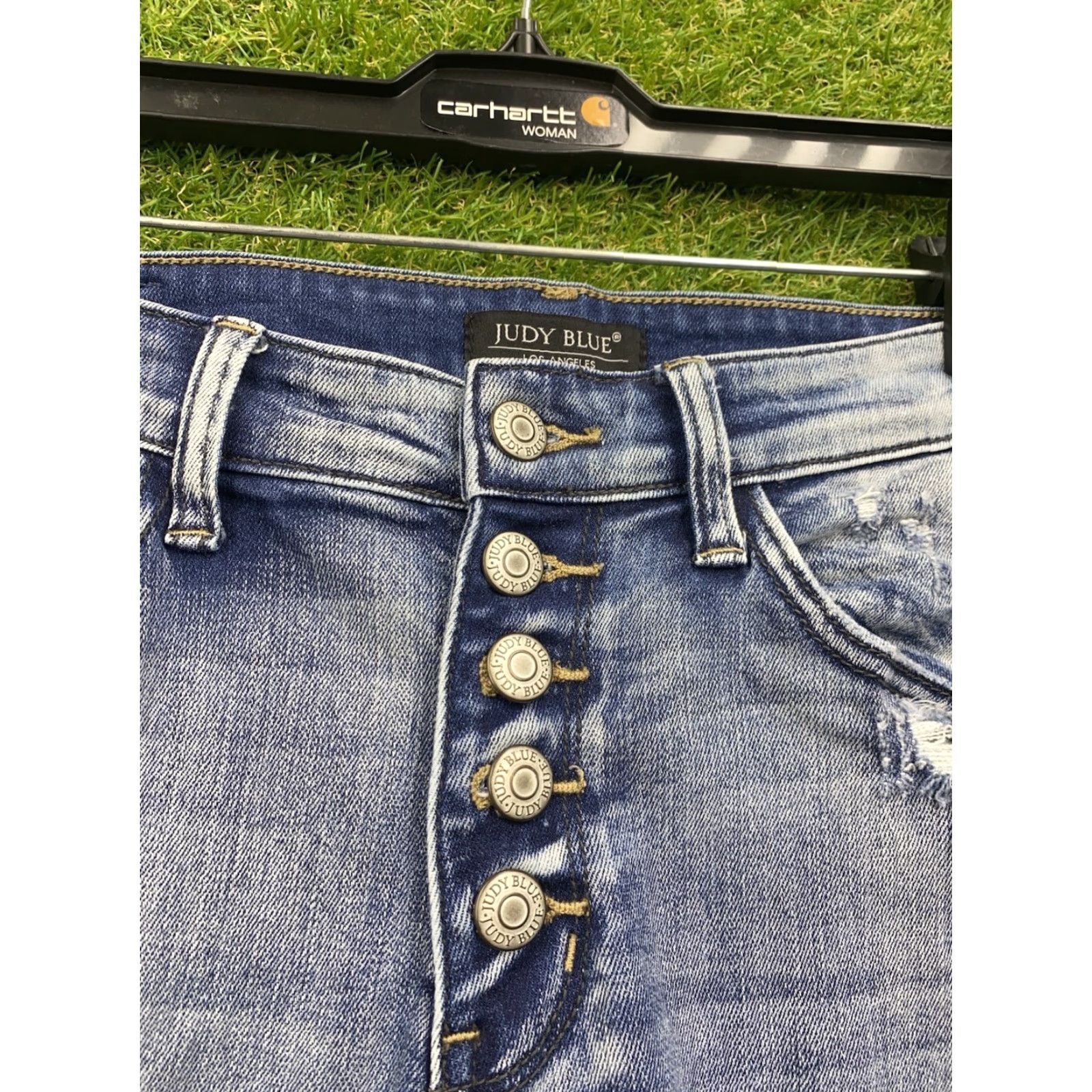 Vintage Judy Blue Jeans Womens 5/27 Boyfriend Fit Stretch Mid Rise Slim Button Fly Y2K Size 27" / US 4 / IT 40 - 4 Thumbnail