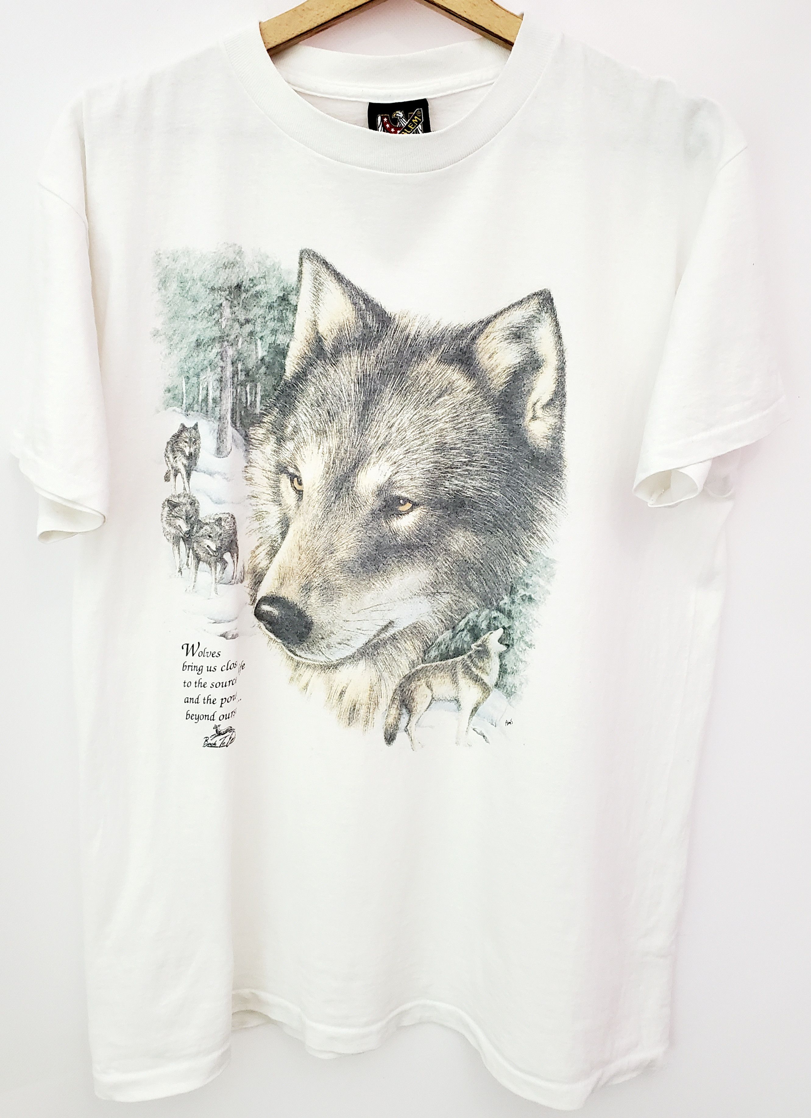 Harley Davidson × Vintage Rare VTG 3D EMBLEM Wolf Down To Earth Wolves 90sMotorcycle L Size US L / EU 52-54 / 3 - 1 Thumbnail