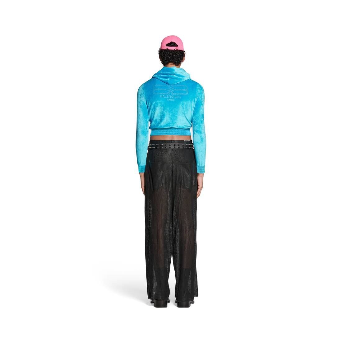 Balenciaga o1s1wg110825 BB Paris Strass Zip-Up Hoodie Fitted in Blue Size US XL / EU 56 / 4 - 3 Thumbnail