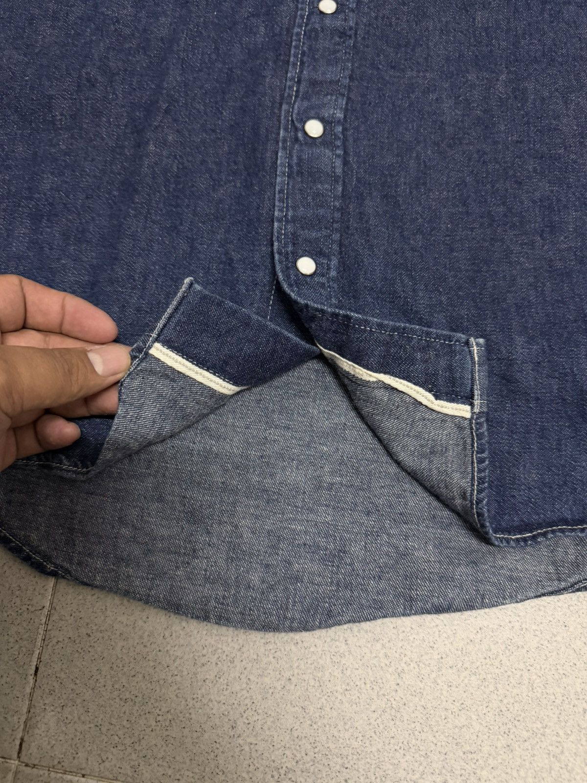 Visvim Visvim waterdrop cowboy selvedge denim shirt Size US M / EU 48-50 / 2 - 7 Thumbnail
