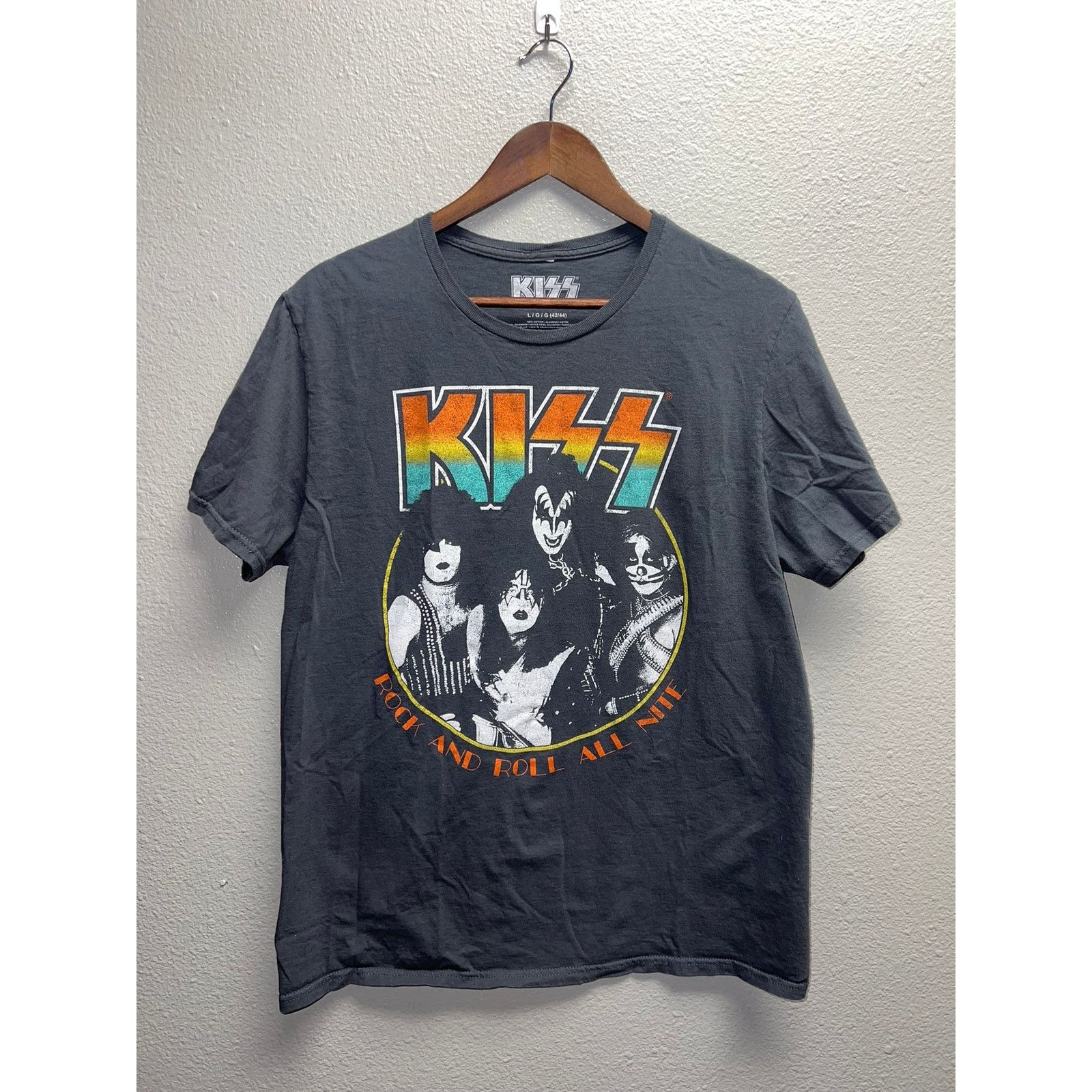 Vintage Womens Kiss Band Shirt Rock And Roll All Nite Night Music L Size L / US 10 / IT 46 - 1 Thumbnail