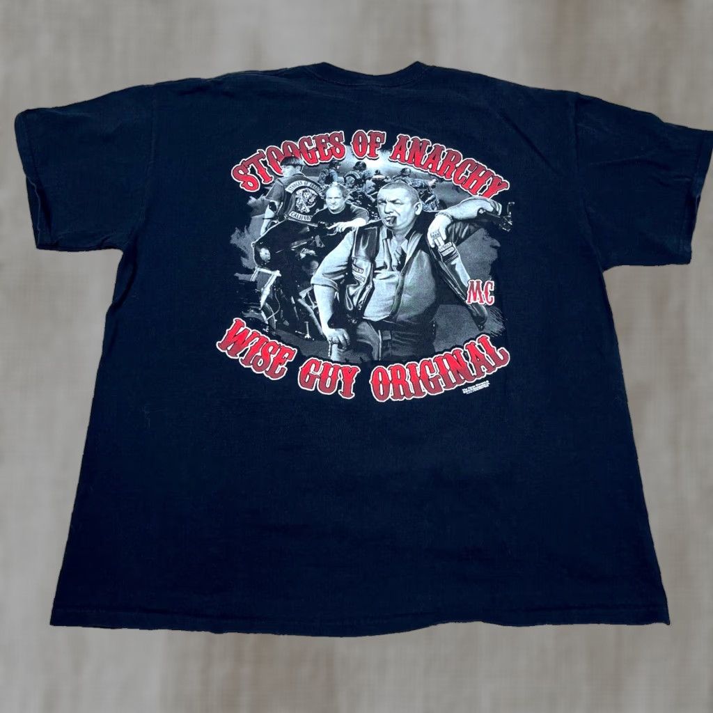 Gildan VINTAGE Three Stooges Shirt Men XL Black Tee Biker Motorcycle Y2K Movie Promo Size US XL / EU 56 / 4 - 1 Thumbnail