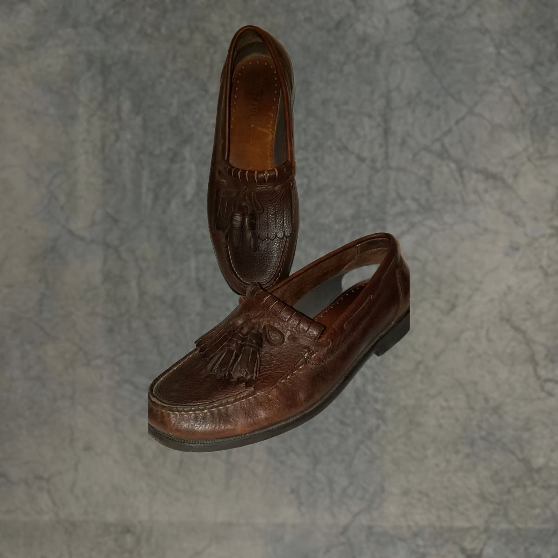 Vintage Bert Pulitizer Mens Loafers Brown Slip On 9D Tassels Leather Classic Casual Vintage No Size US 7 / EU 40 - 1 Thumbnail