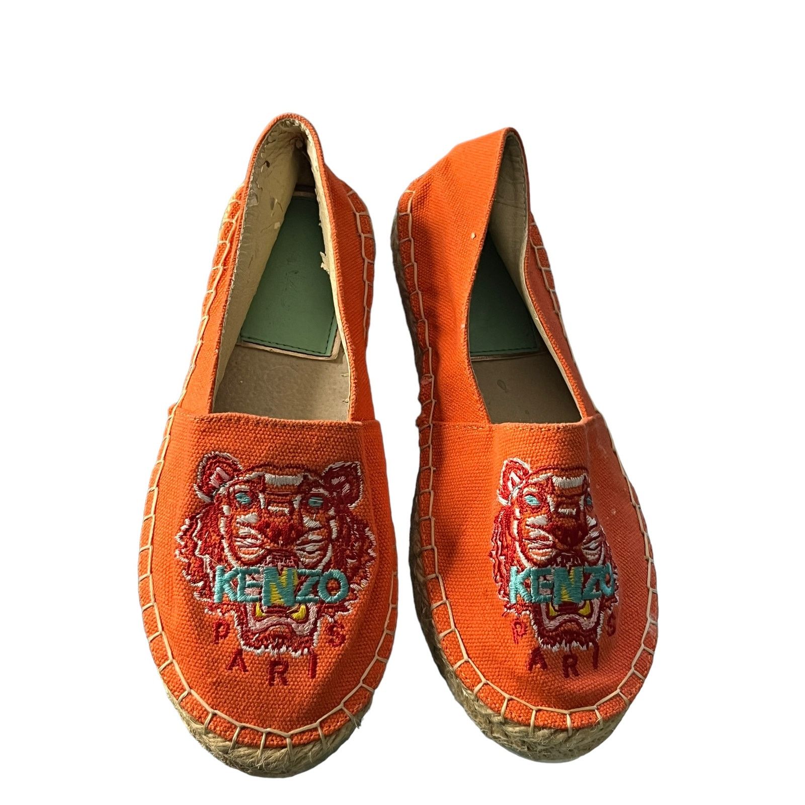 Kenzo Kenzo Tiger-Embroidered Orange Espadrille 35 (US SIZE 4) Size US 4 / IT 34 - 1 Thumbnail