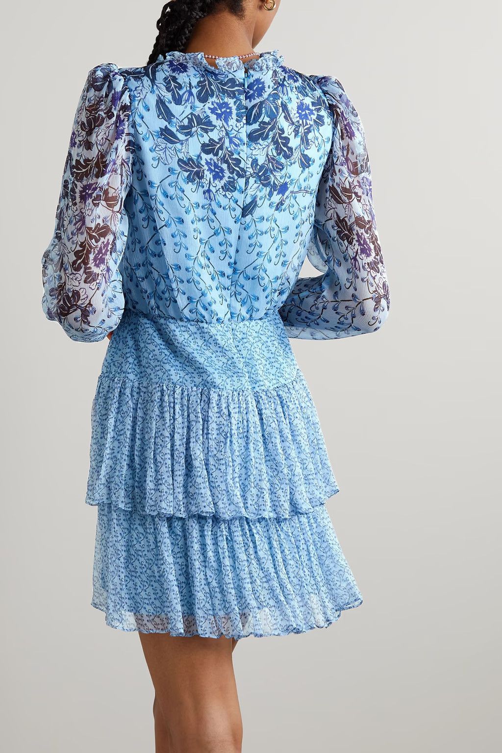 Other o1s22i1n0924 Mini Chiffon Dress in Light Blue Size M / US 6-8 / IT 42-44 - 3 Thumbnail