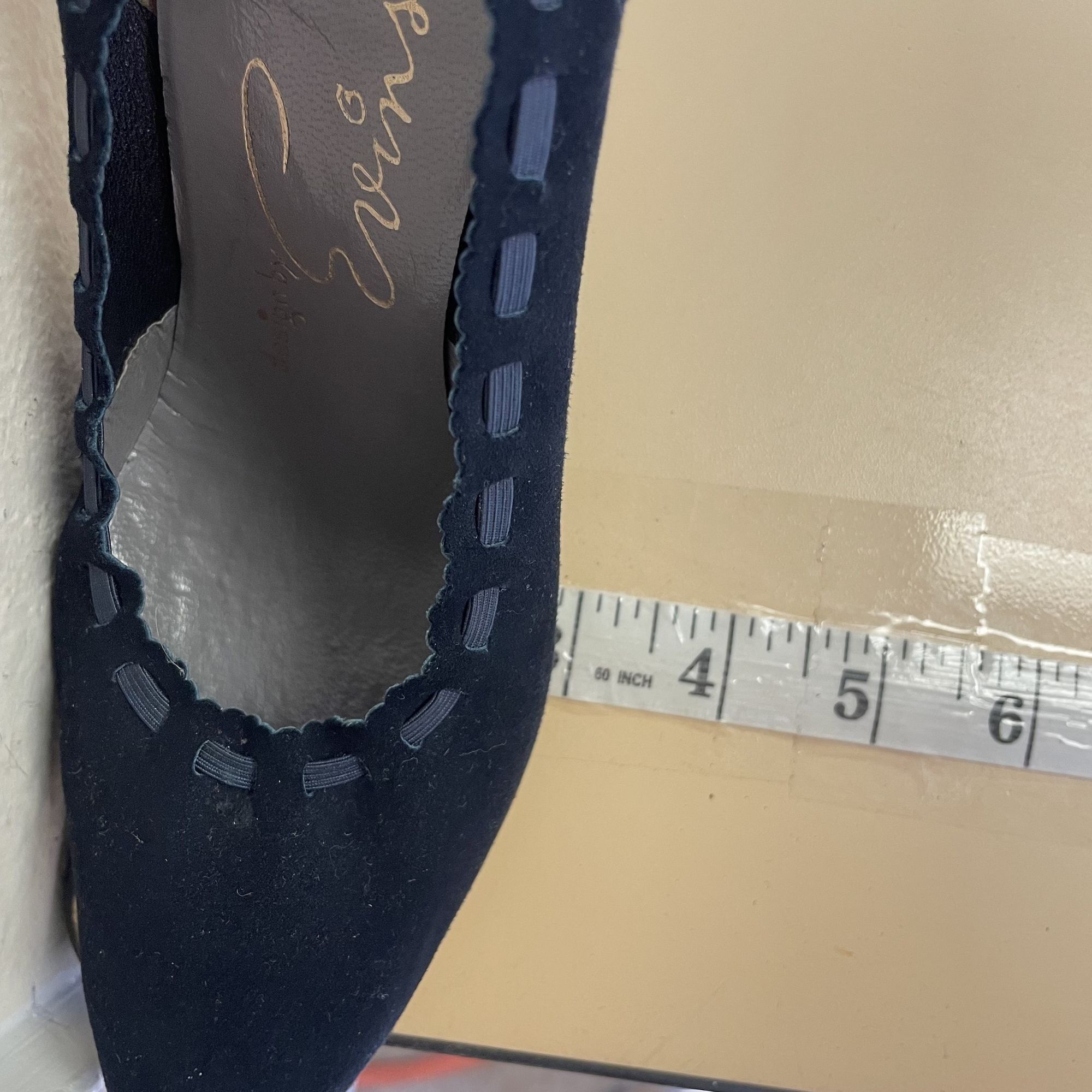 Neiman Marcus Vtg Evins Neiman Marcus Navy Blue SUEDE High Heel Pumps Size US 6 / IT 36 - 10 Thumbnail