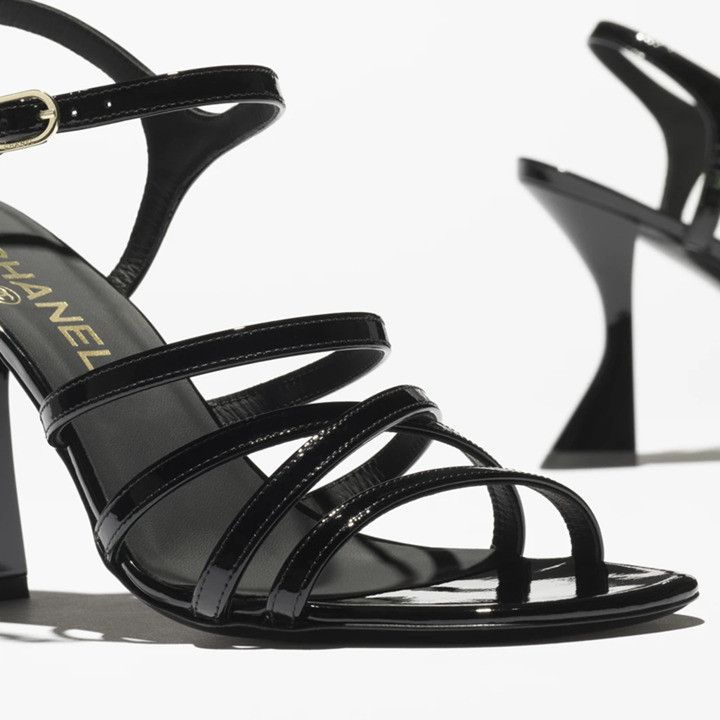 Chanel o1h1sh10526 Patent Sandals in Black Size US 6.5 / IT 36.5 - 4 Thumbnail