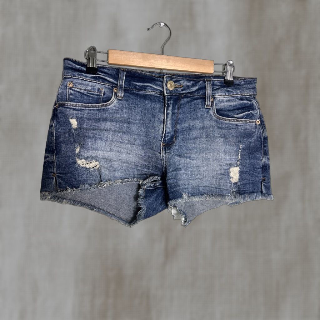 Denime STS Blue Womens Cut Off Denim Boyfriend Shorts Distressed Size 28x2 Size 28" / US 6 / IT 42 - 1 Thumbnail