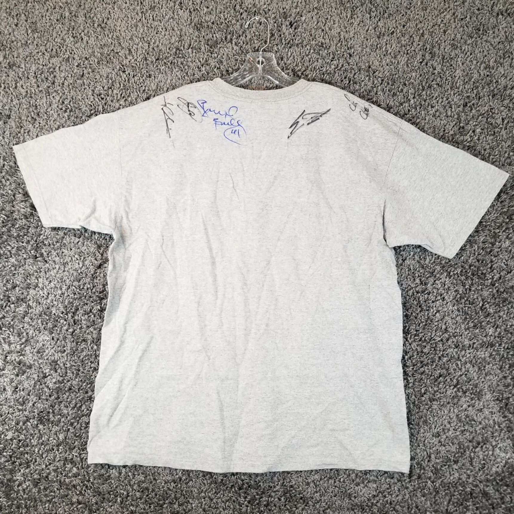 Vintage Fahrenheit Utah Jazz T-Shirt Mens Short Sleeve Gray Signed 2X Sizes Regular Jazz 2XL Mens Size US XXL / EU 58 / 5 - 5 Thumbnail