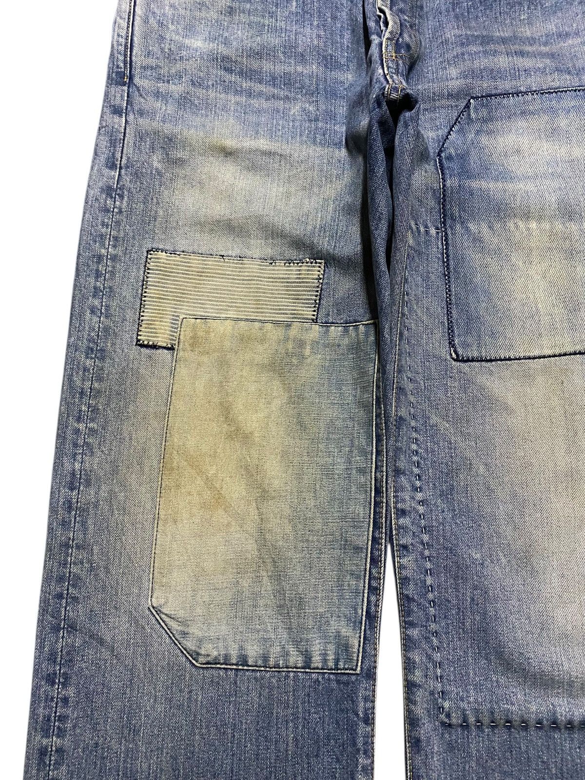 GOA Vintage Japanese Brand Gowest Rare Denim Pacthes Baggy Jeans Size US 33 - 7 Thumbnail