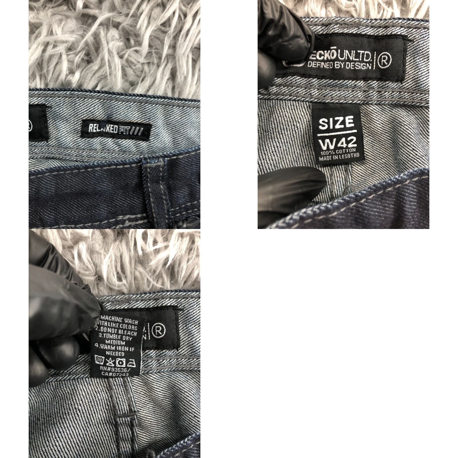 Ecko Unltd. Ecko Unltd Relaxed Fit 759 Baggy Jeans Hip Hop Vintage Y2K Rhino Mens 42 Blue Denim Baggy 5-Pocket Embroidered Straight Jeans Mens Size US 42 / EU 58 - 10 Thumbnail