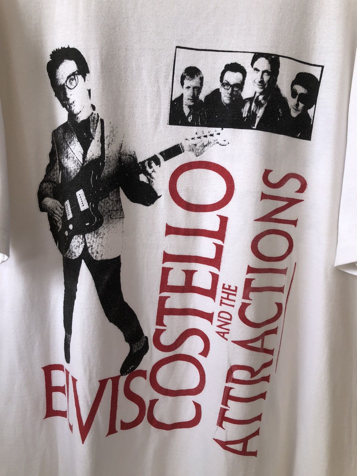 Band Tees × Vintage Vintage 90s ELVIS COSTELLO n The ATTRACTION Size US XXL / EU 58 / 5 - 4 Thumbnail