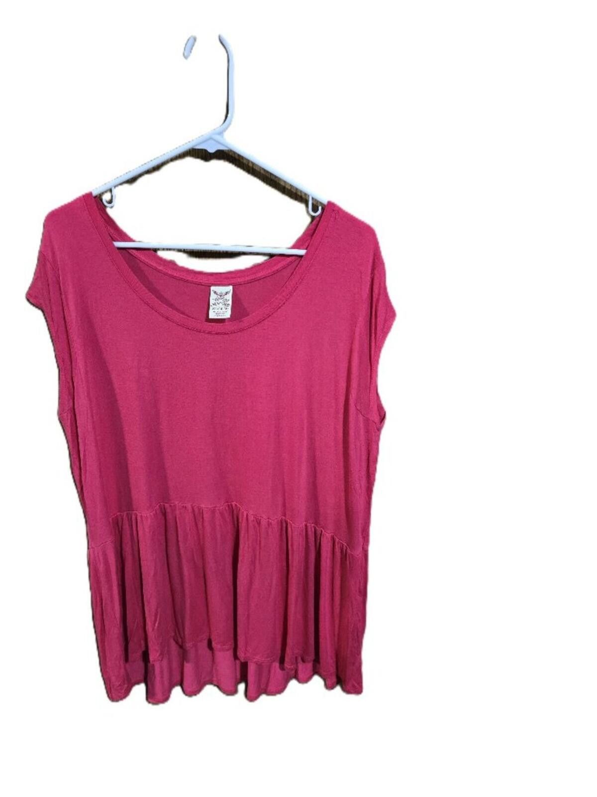 Faded Glory Faded Glory Fuchia Pullover Peplum Top Stetch Size XL Size XXL / US 16-18 / IT 52-54 - 2 Thumbnail