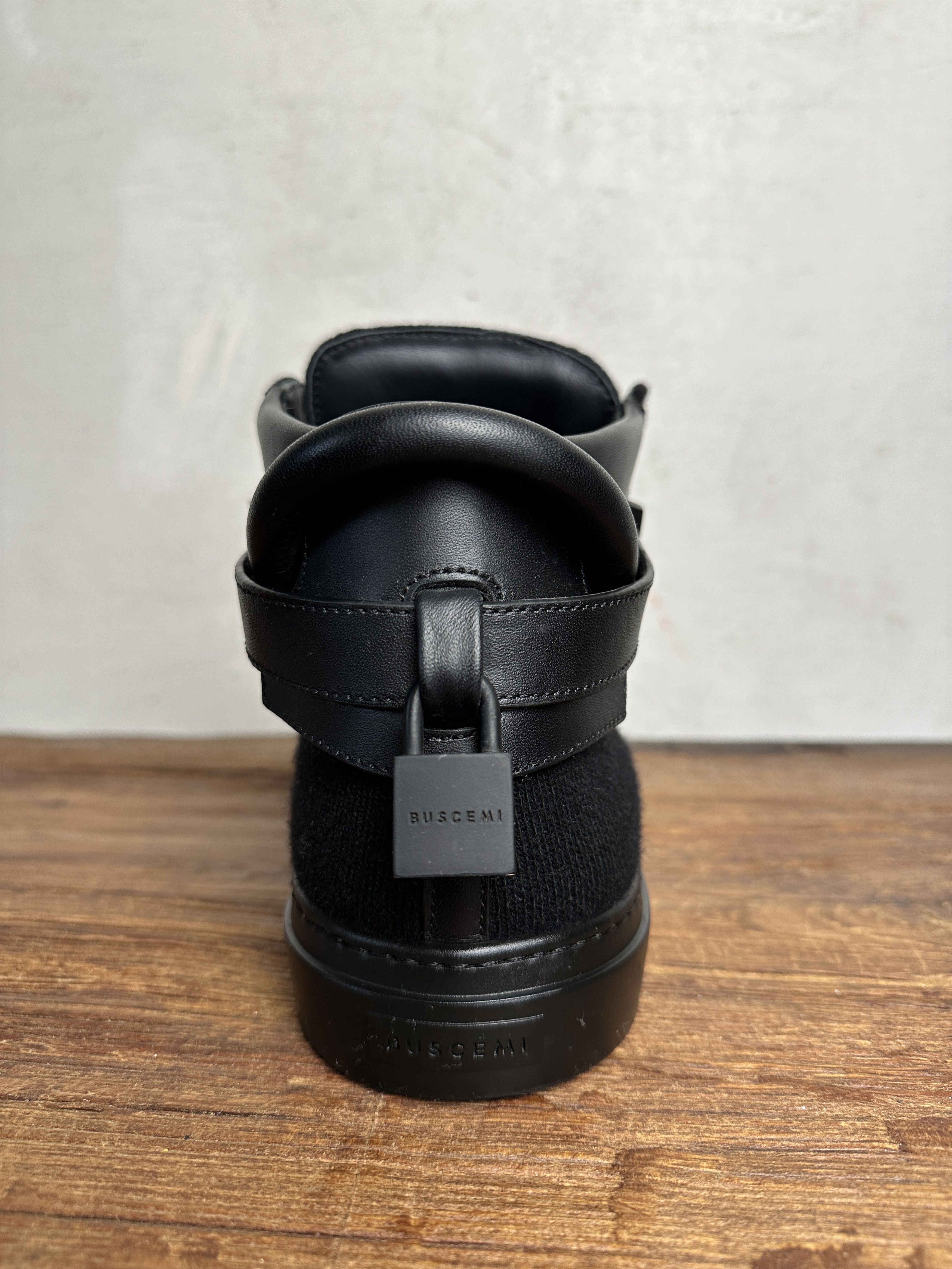 Buscemi Buscemi 100mm Clip Canvas Mid-Top Triple Black Sneakers Size US 12 / EU 45 - 8 Thumbnail