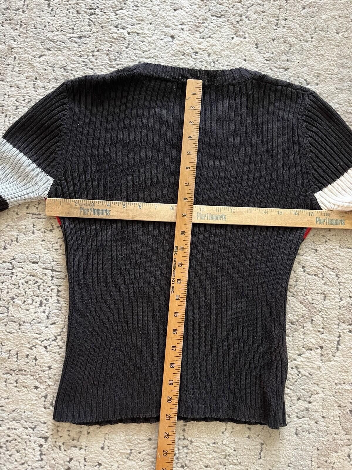 Other Vintage Evolution Ribbed Knit Striped Sweater Black L⁠ Size L / US 10 / IT 46 - 4 Thumbnail