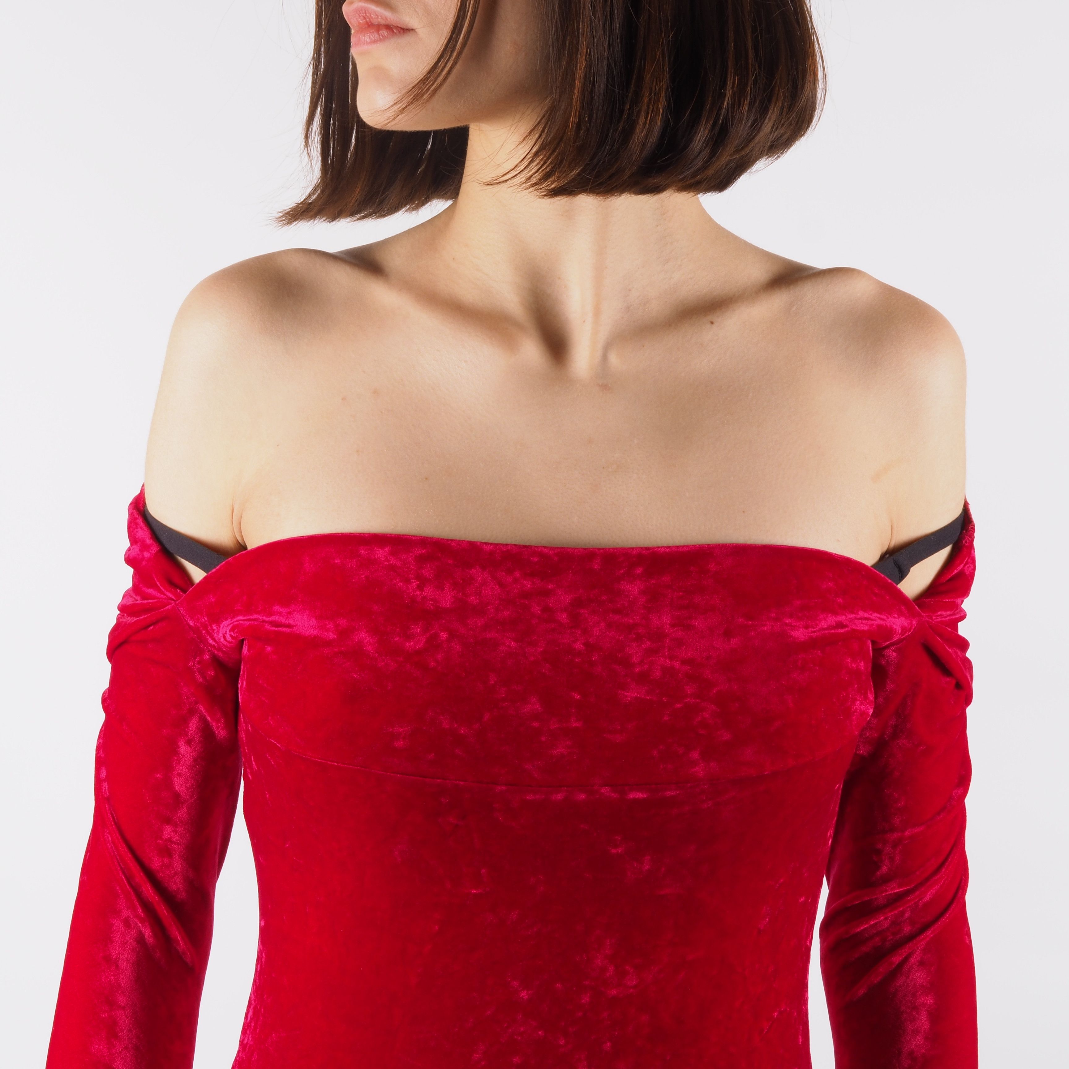 Vivienne Westwood Vivienne Westwood Anglomania Vintage Red Velvet Long Dress Size S / US 4 / IT 40 - 2 Thumbnail