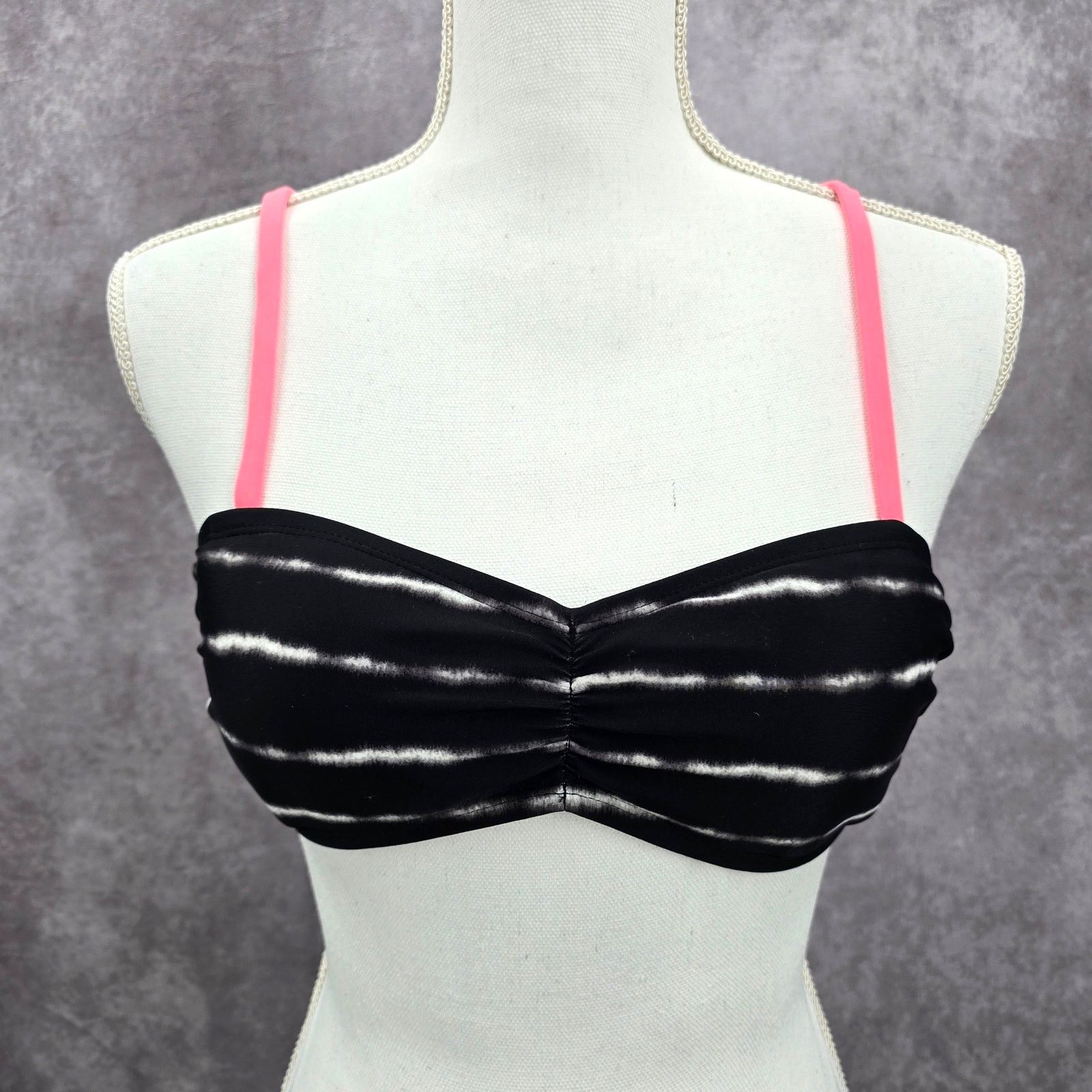 Other Xhilaration Black Pink String Bikini Top Swimwear Medium Size ONE SIZE - 1 Thumbnail