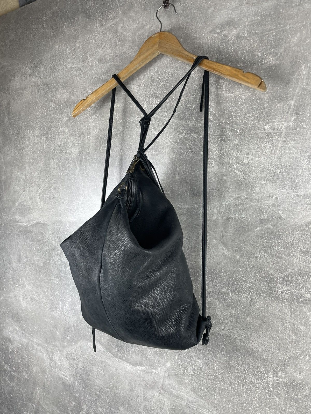 Vintage Avant Garde Yuri Leather Drawstring Backpack Shoulder Bag Size ONE SIZE - 2 Thumbnail