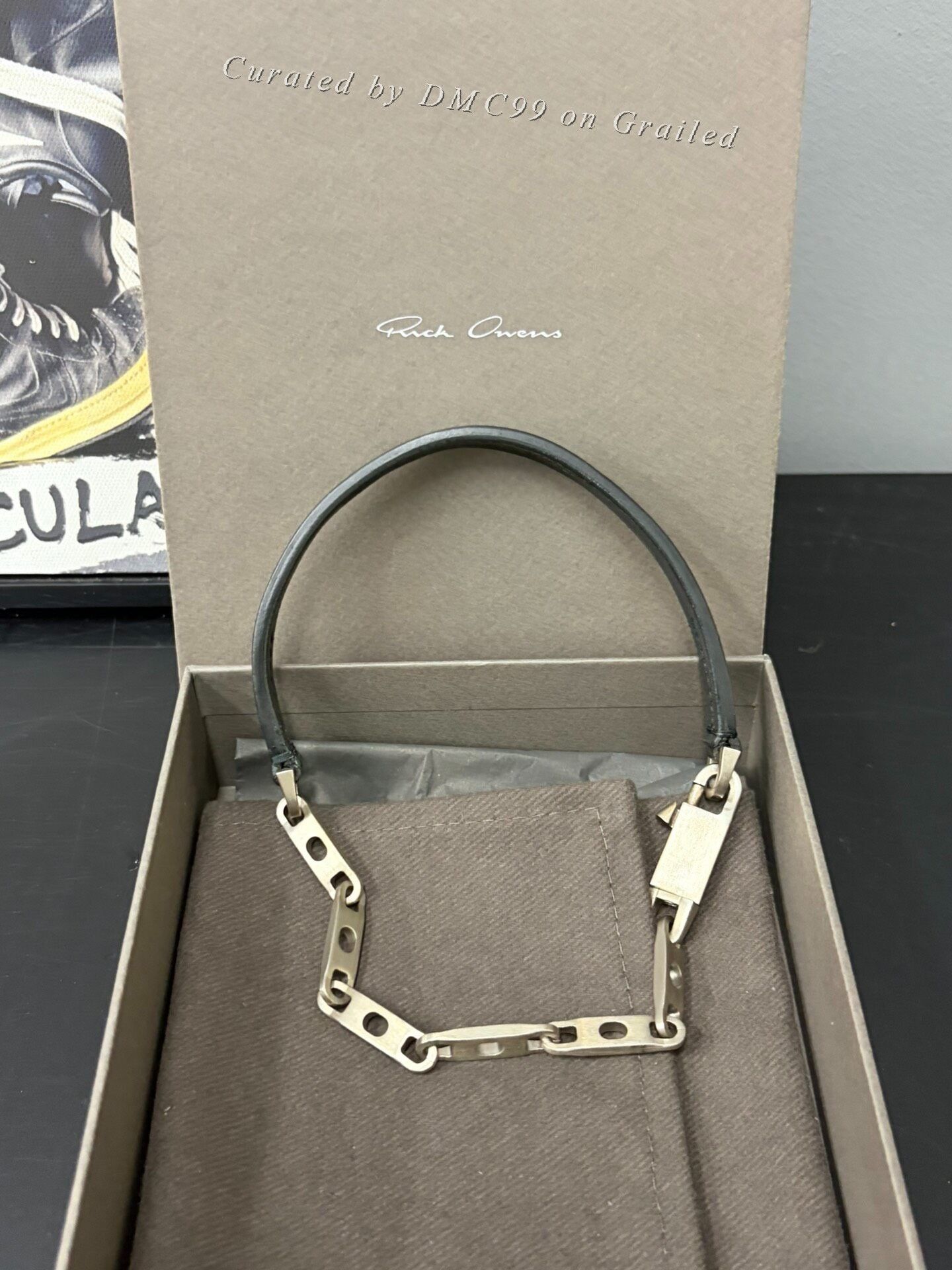 Rick Owens Rick Owens Strobe Black Leather Snap Choker Collar FW22