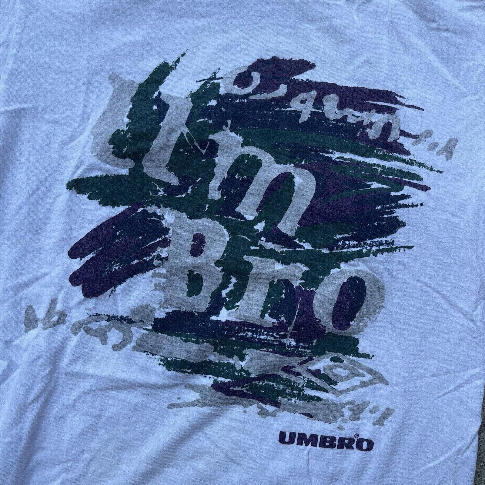 Umbro Vtg 90's White Umbro Spellout Logo Soccer T-shirt Small Size US S / EU 44-46 / 1 - 2 Thumbnail