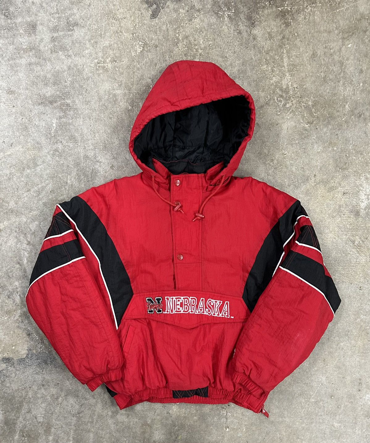 Starter Vintage 90s Starter Nebraska Cornhuskers Puffer Jacket Size US XL / EU 56 / 4 - 1 Thumbnail