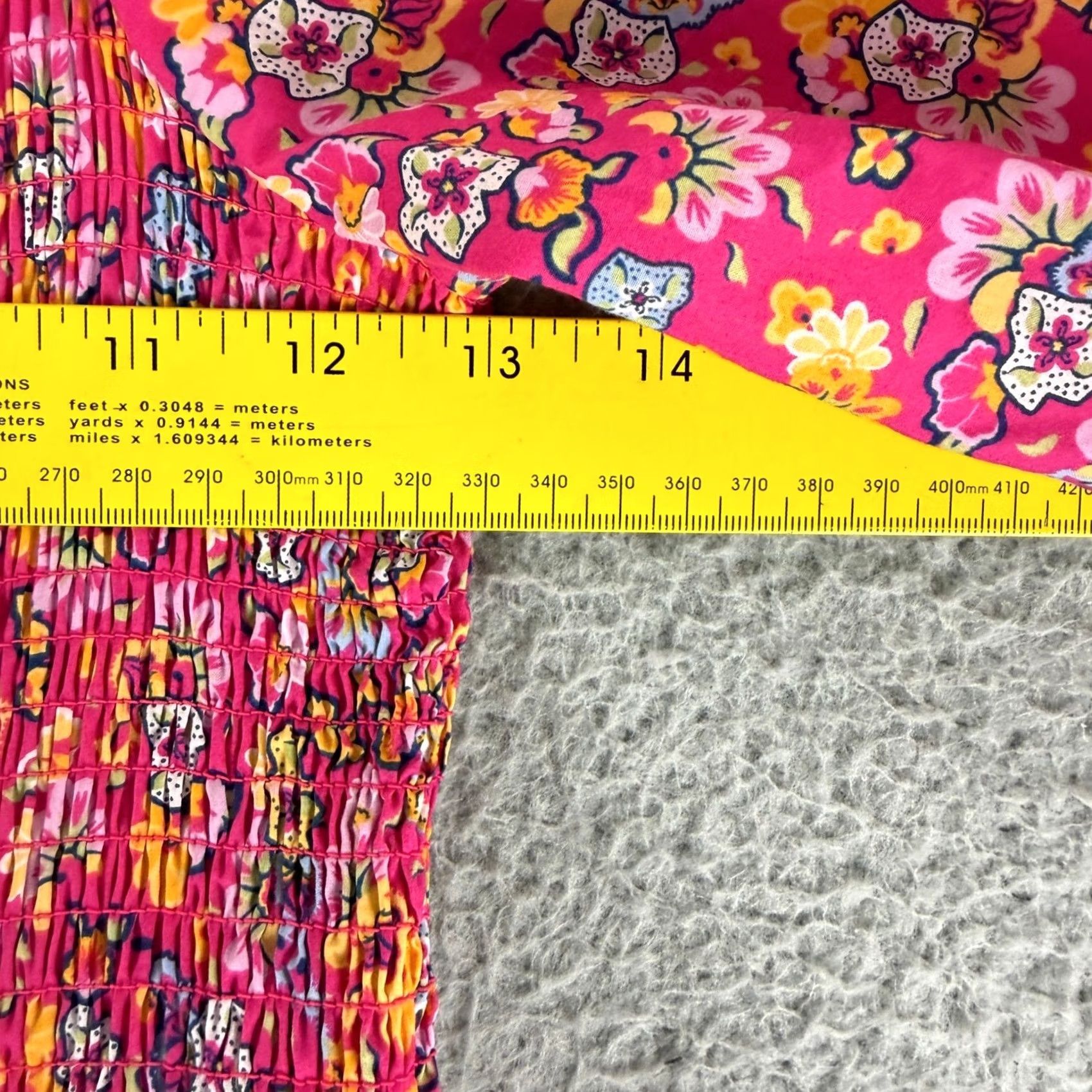 Vintage House of Harlow 1960 Dress Womens Medium Pink Floral Smocked Puff Sleeve Midi Shirt? Size M / US 6-8 / IT 42-44 - 6 Thumbnail