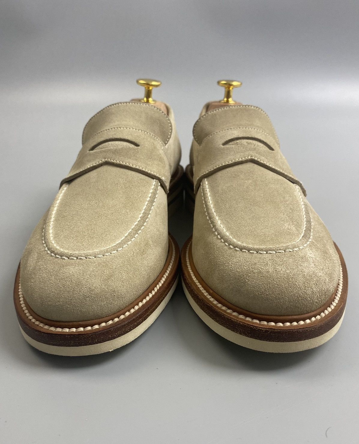 Kiton Kiton Beige Leather Suede Loafers Size US 6.5 / EU 39-40 - 5 Thumbnail