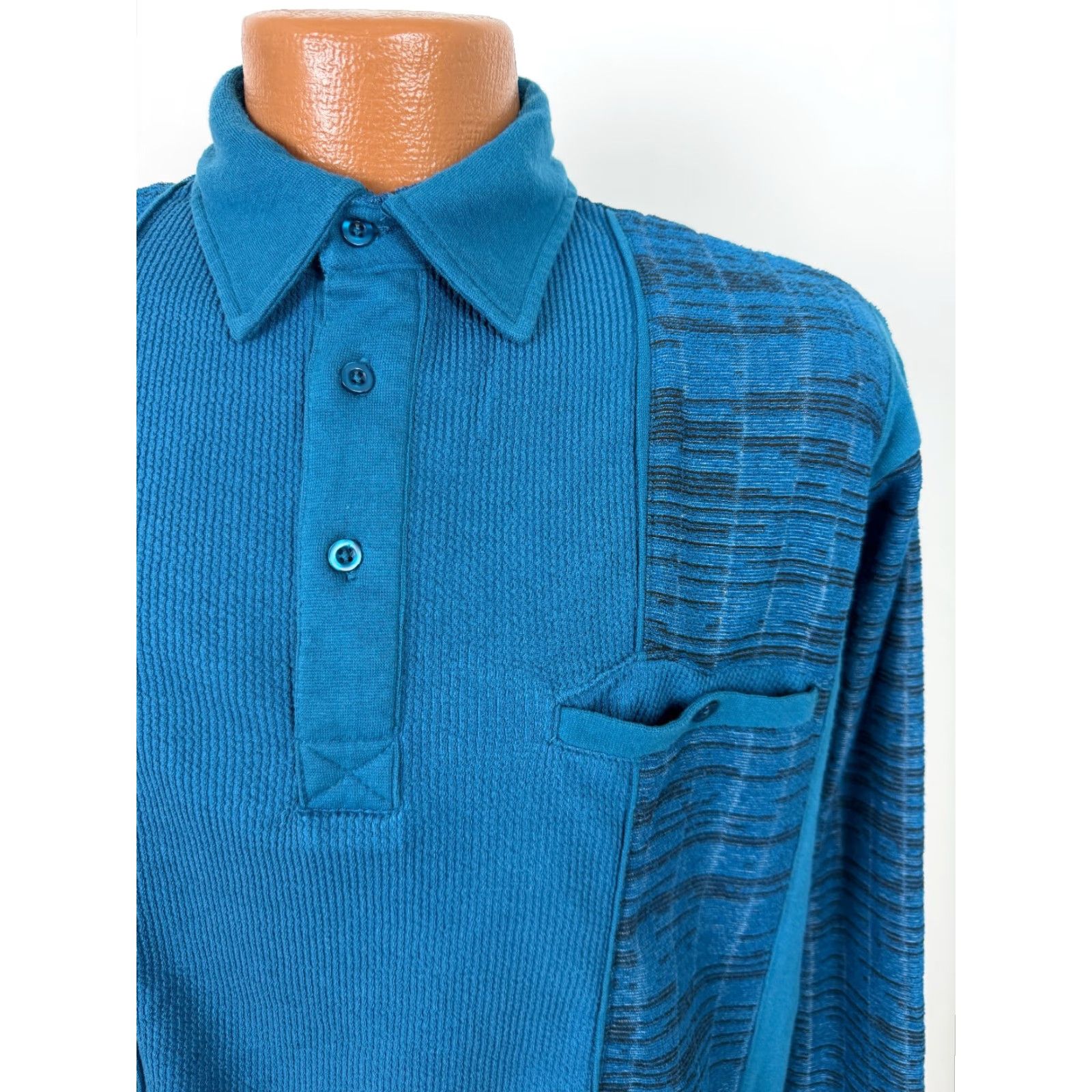 Haband VINTAGE Haband Collared Sweatshirt Men L Blue 90s Grandpa Pocket 90s, Hipster, Outdoor, Retro Mens Size US L / EU 52-54 / 3 - 2 Thumbnail